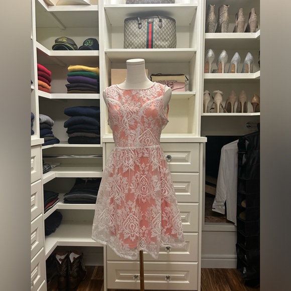 Chelsea & Violet girls pink mesh dress - Picture 1 of 4